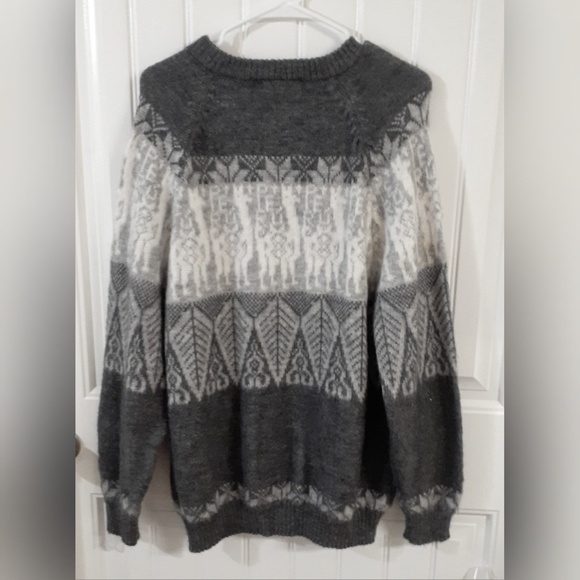 Alpaca fur Ski Sweater Vintage Rare Pullover Large - Picture 2 of 7
